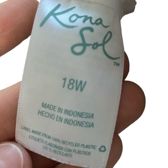 Kona Sol Plus Size Adjustable Tropical Floral One-Piece Swimsuit in Blue Sz 18W - Picture 5 of 6